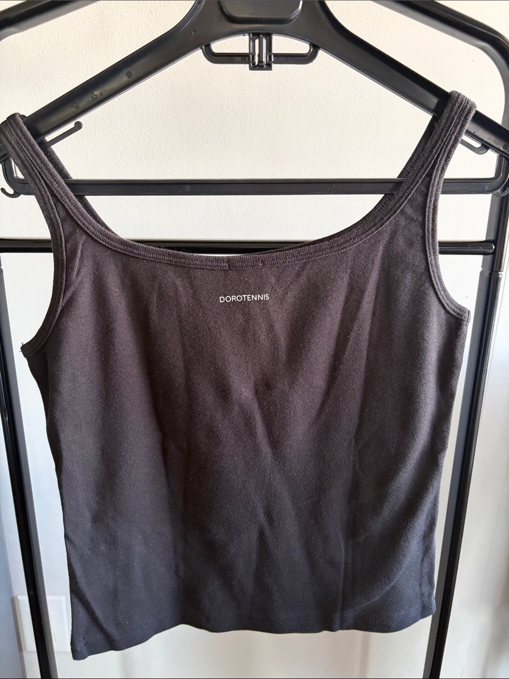 Dorotennis Women's Black Slim-Strap Tank Top